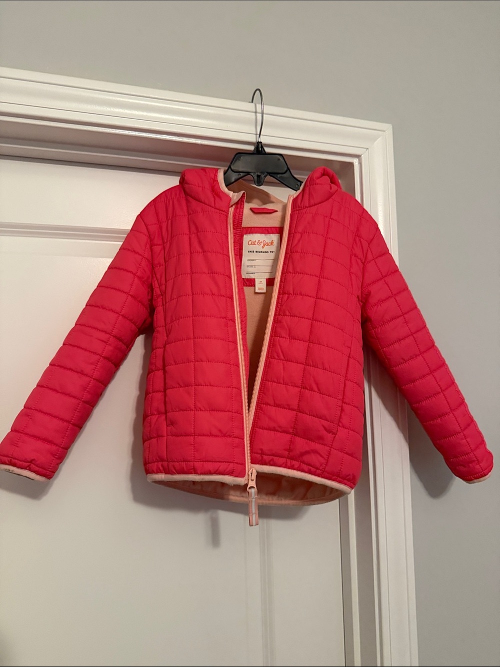 Cat & Jack Toddler Girls Hooded Quilted Puffer Jacket Pink 5T